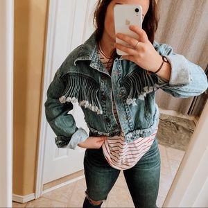 Western crop denim jacket